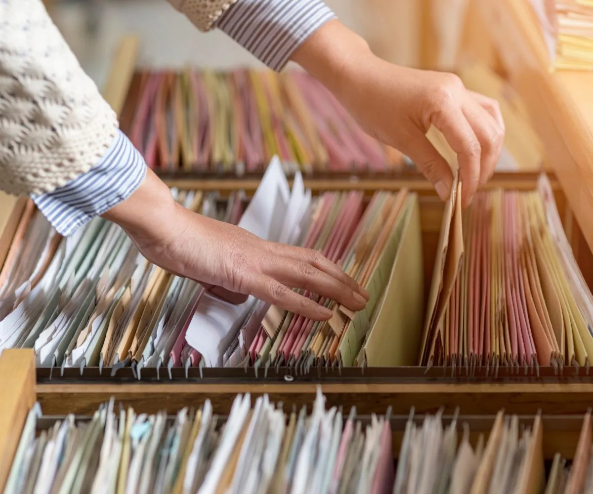 Stack of incorporation documents being prepared for filing
